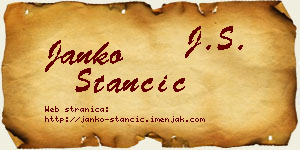 Janko Stančić vizit kartica